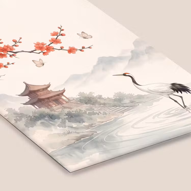 Kraanvogel - Azië - Klassiek fotolijst zwart zonder passe partout klein -zsfeer6