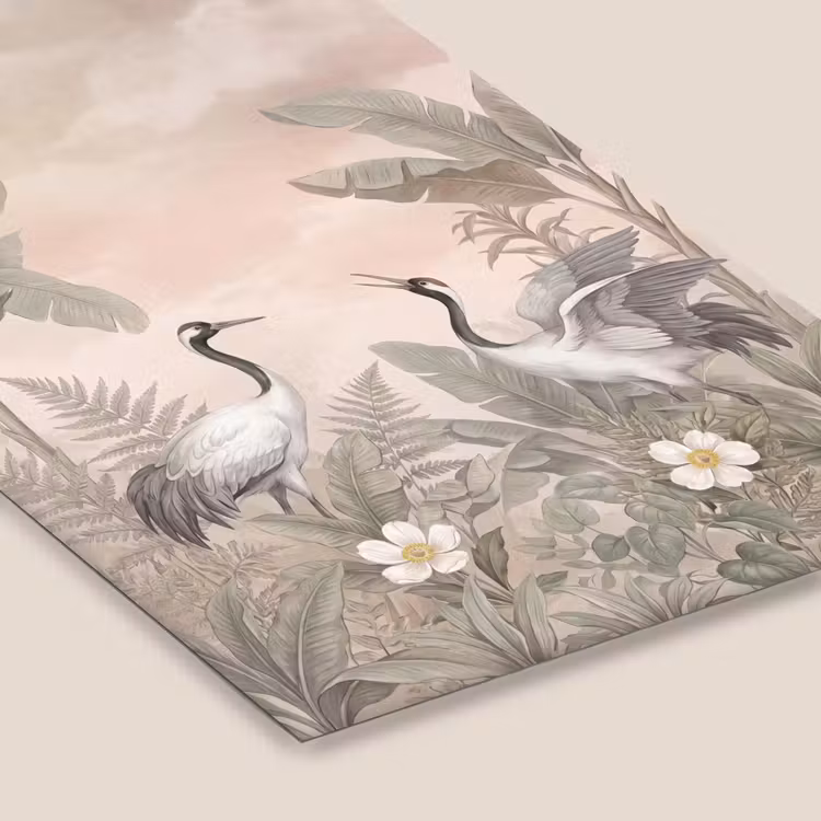 Kraanvogels - Natuur - Roze fotolijst zwart zonder passe partout klein -zsfeer6