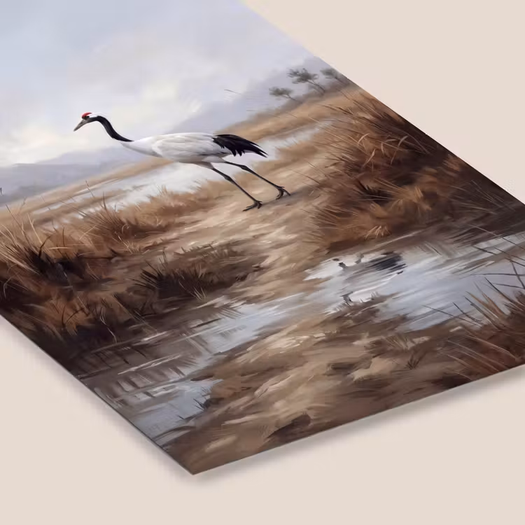 Kraanvogel - Natuur - Realistisch fotolijst zwart zonder passe partout klein -zsfeer6