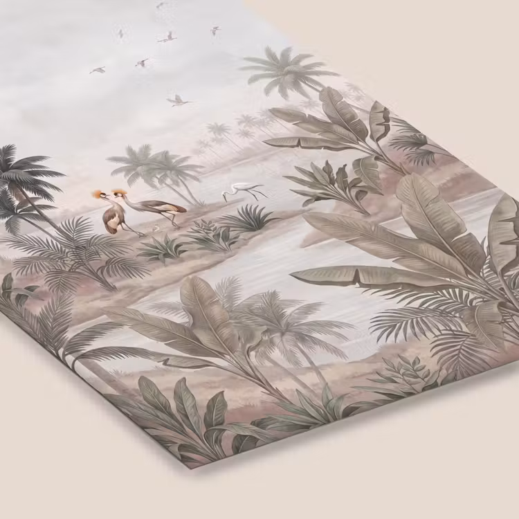 Kraanvogels - Palmbomen - Tropisch fotolijst zwart zonder passe partout klein -zsfeer6