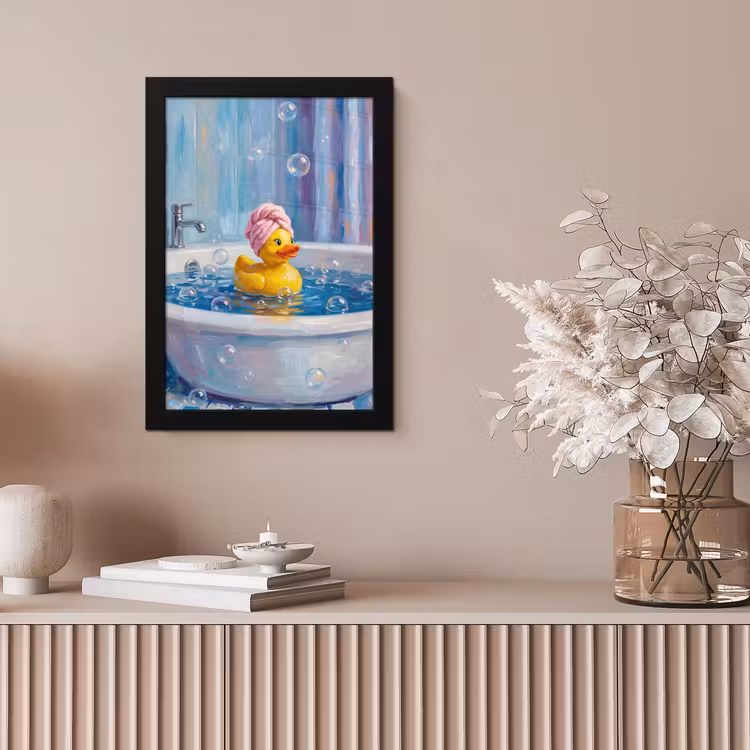 Creatief - Badeend - Kleurrijk fotolijst zwart zonder passe partout klein -sfeer5
