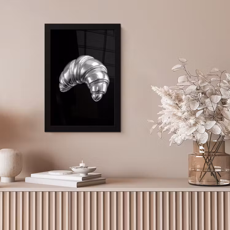Croissant - Metaal - Zilver fotolijst zwart zonder passe partout klein -sfeer5