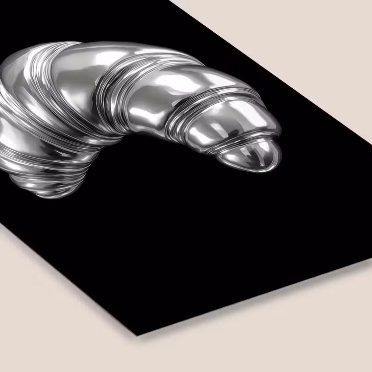 Croissant - Metaal - Zilver fotolijst zwart zonder passe partout klein -zsfeer6