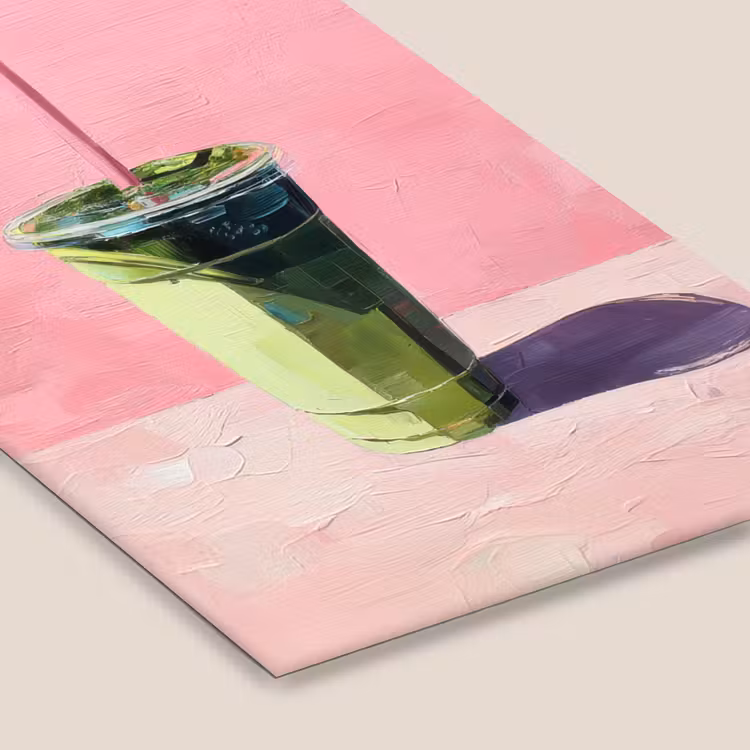 Beker - Rietje - Minimalistisch - Groen fotolijst zwart zonder passe partout klein -zsfeer6
