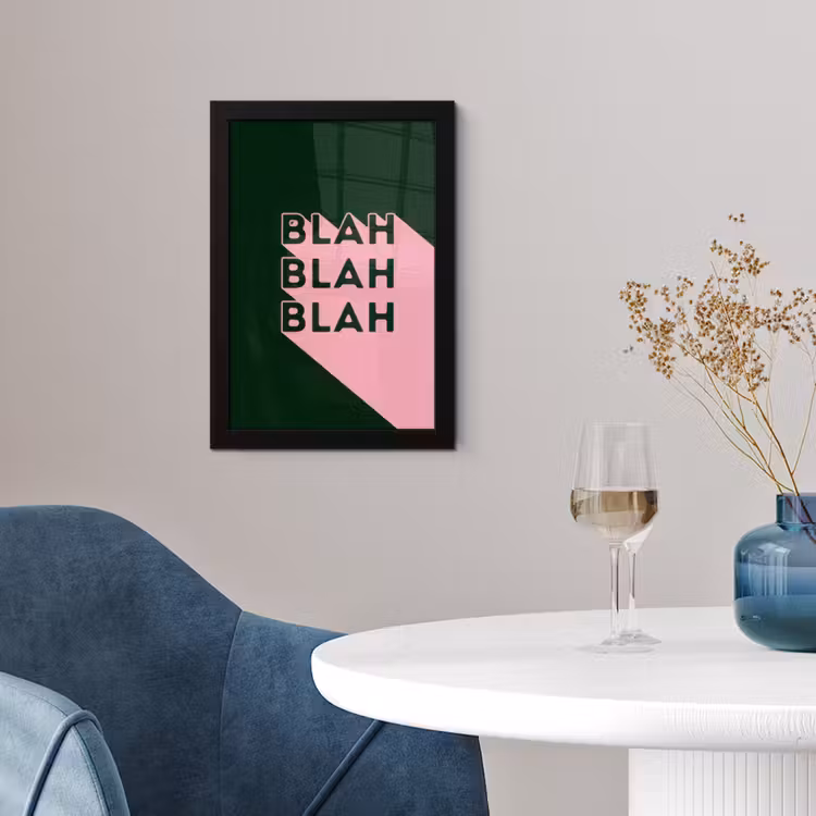 Donkergroen - Tekst - Schaduw - Grafisch fotolijst zwart zonder passe partout klein -sfeer4