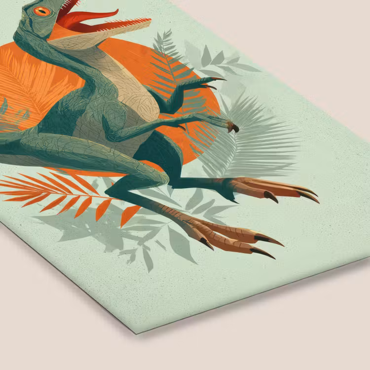 Dino - Bladeren - Grafisch - Groen fotolijst zwart zonder passe partout klein -zsfeer6