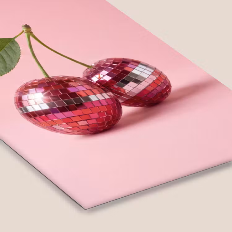 Disco - Kersen - Roze fotolijst zwart zonder passe partout klein -zsfeer6