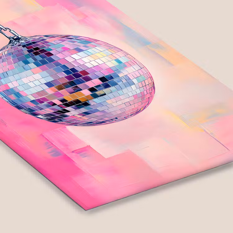 Discobal - Pink - Verf fotolijst zwart zonder passe partout klein -zsfeer6