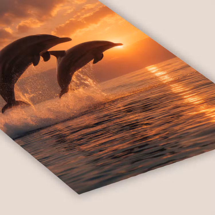 Dolfijnen - Zee - Realistisch fotolijst zwart zonder passe partout klein -zsfeer6