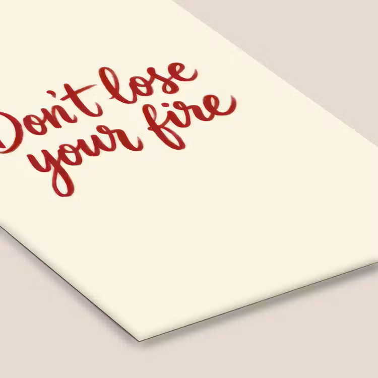 Don't lose your fire - Rood - Wit - Minimalistisch fotolijst zwart zonder passe partout klein -zsfeer6
