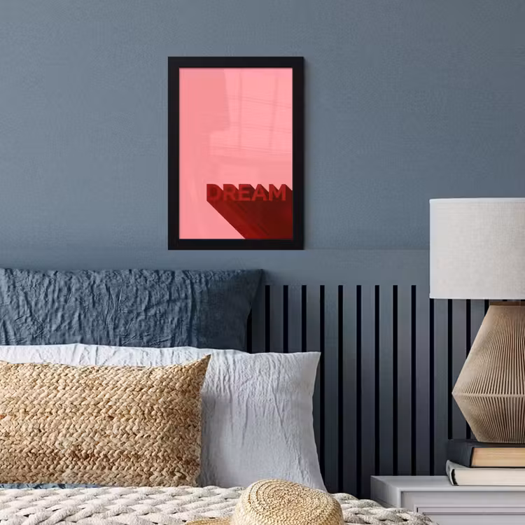 Dream - 3D - Rood - Roze fotolijst zwart zonder passe partout klein -sfeer3
