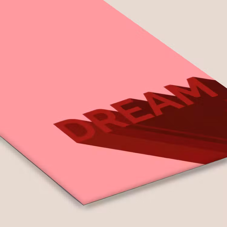 Dream - 3D - Rood - Roze fotolijst zwart zonder passe partout klein -zsfeer6