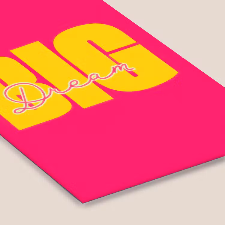 Dream big - Roze - Geel - Minimalistisch fotolijst zwart zonder passe partout klein -zsfeer6
