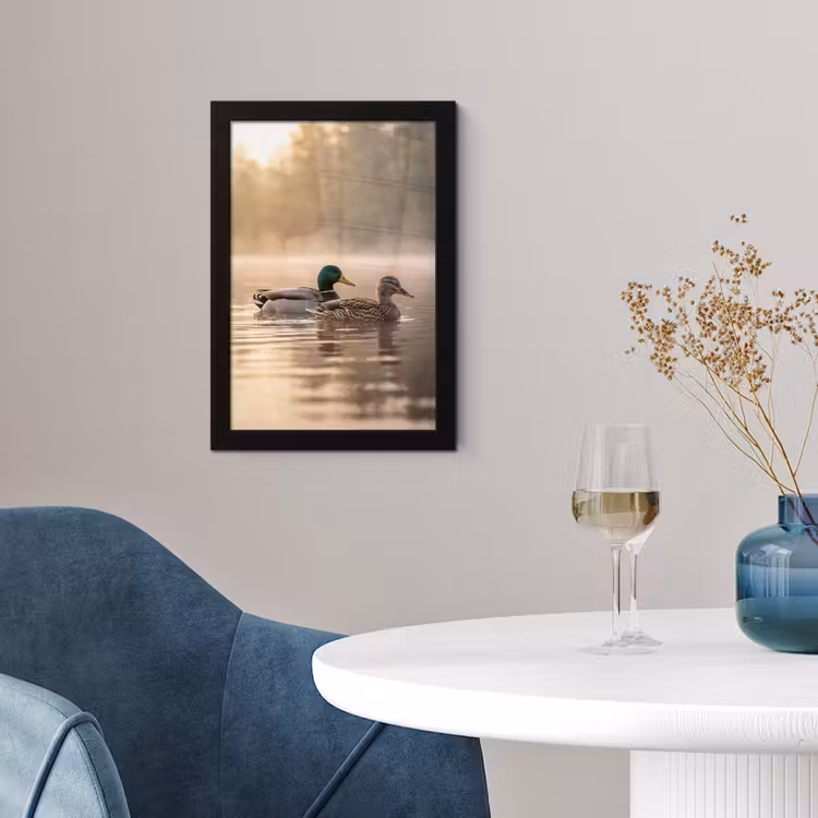 Eenden - Water - Mist - Natuur fotolijst zwart zonder passe partout klein -sfeer4
