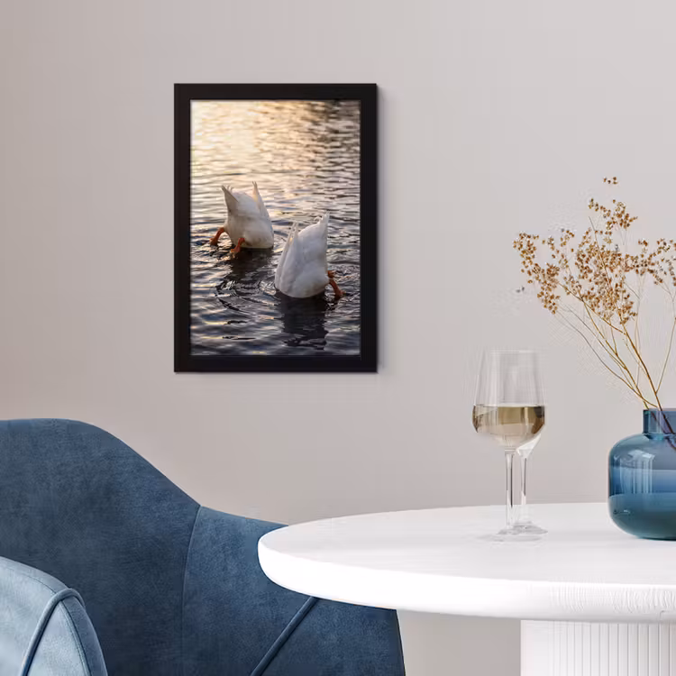 Eenden - Water - Natuur fotolijst zwart zonder passe partout klein -sfeer4