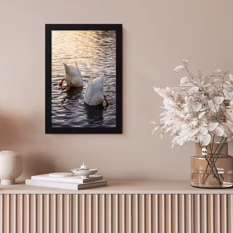 Eenden - Water - Natuur fotolijst zwart zonder passe partout klein -sfeer5