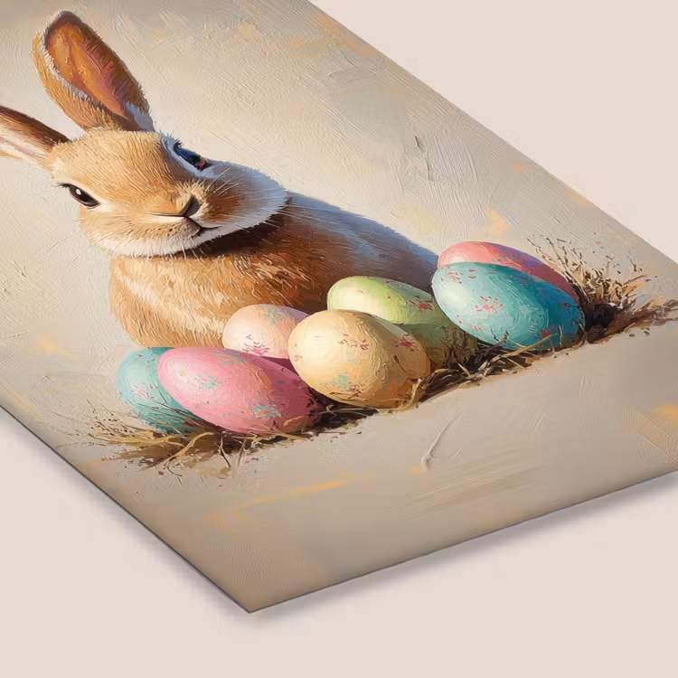 Paashaas - Pastel - Eieren fotolijst zwart zonder passe partout klein -zsfeer6
