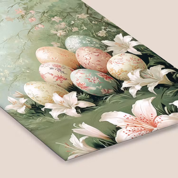 Paaseieren - Pasteltinten - Bloemen fotolijst zwart zonder passe partout klein -zsfeer6