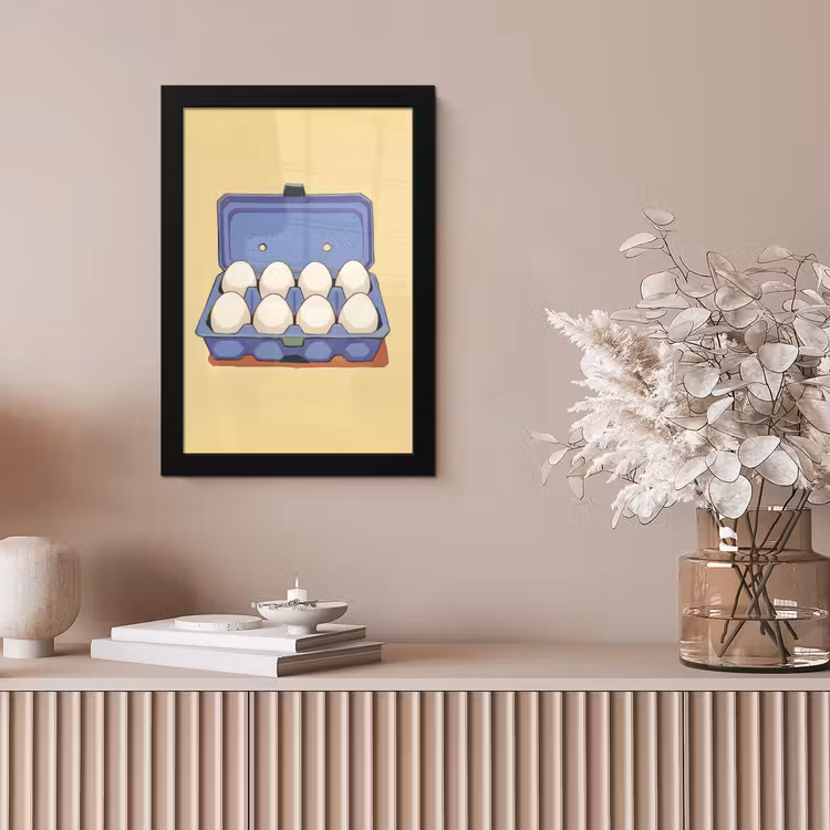 Eieren - Doos - Minimalistisch - Blauw fotolijst zwart zonder passe partout klein -sfeer5
