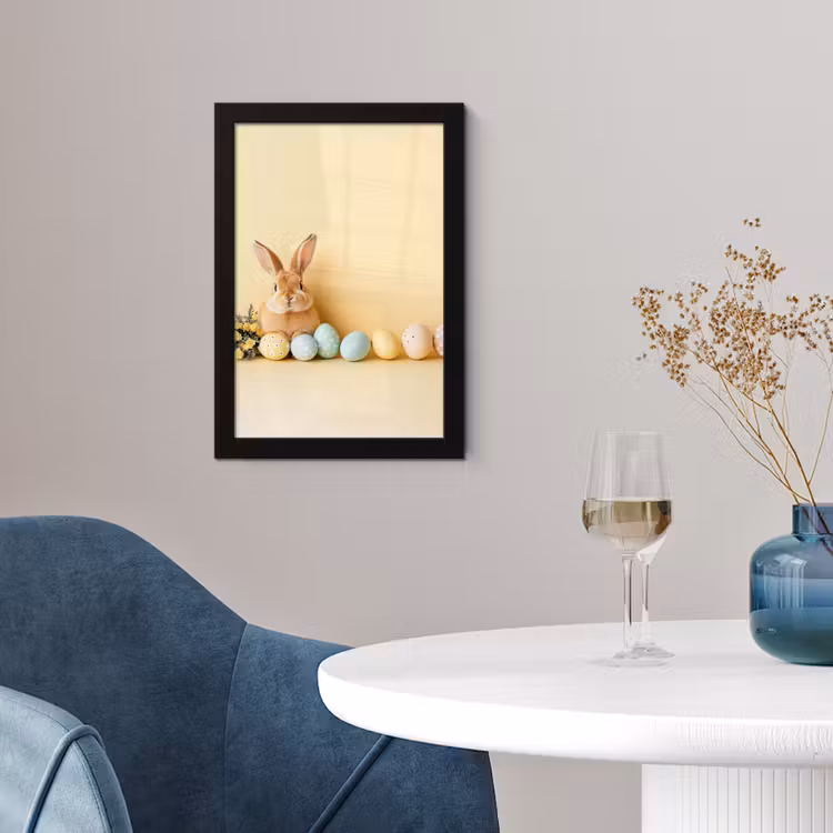 Eieren - Konijn - Pasteltinten fotolijst zwart zonder passe partout klein -sfeer4