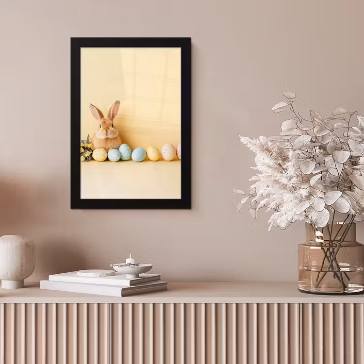 Eieren - Konijn - Pasteltinten fotolijst zwart zonder passe partout klein -sfeer5