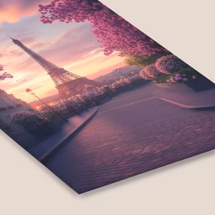 Eiffeltoren - Parijs - Roze fotolijst zwart zonder passe partout klein -zsfeer6