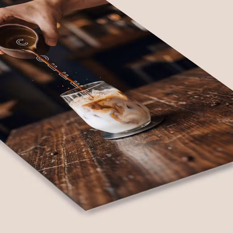 Espresso - Melk - Café fotolijst zwart zonder passe partout klein -zsfeer6
