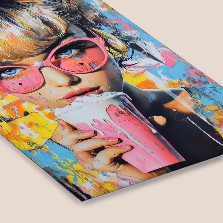 Expressief - Milkshake - Vrouw - Felle kleuren fotolijst zwart zonder passe partout klein -zsfeer6