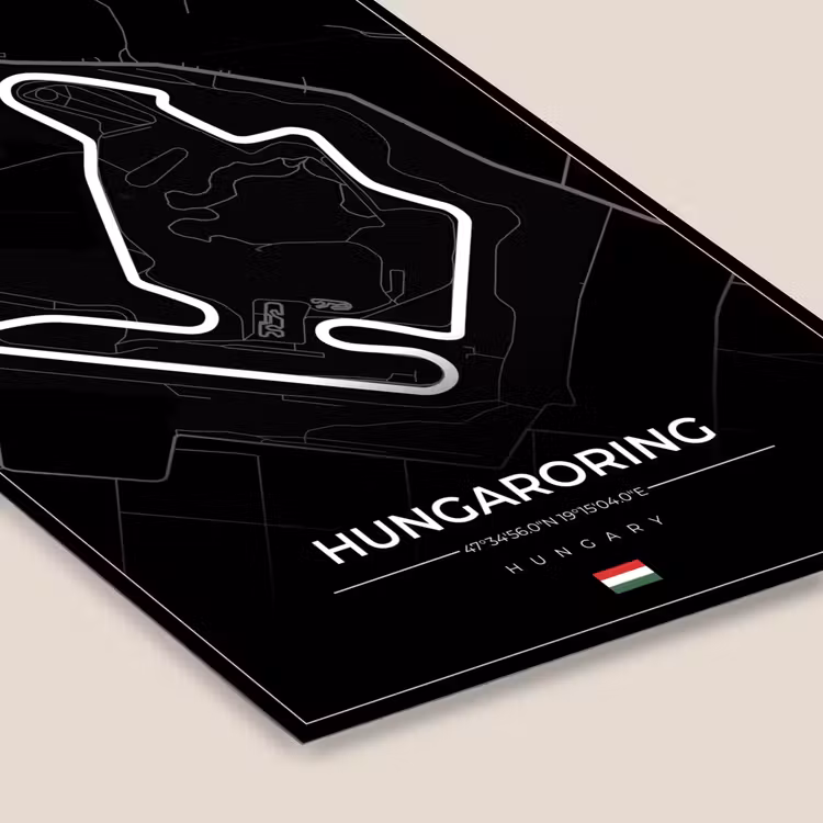 F1 - Hongarije - Auto - Racebaan - Hungaroring - Zwart fotolijst zwart zonder passe partout klein -zsfeer6