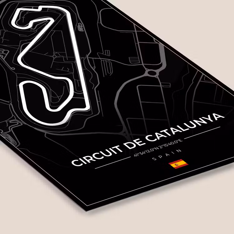 F1 - Racebaan - Circuit de Barcelona-Catalunya - Circuit - Spanje - Zwart fotolijst zwart zonder passe partout klein -zsfeer6