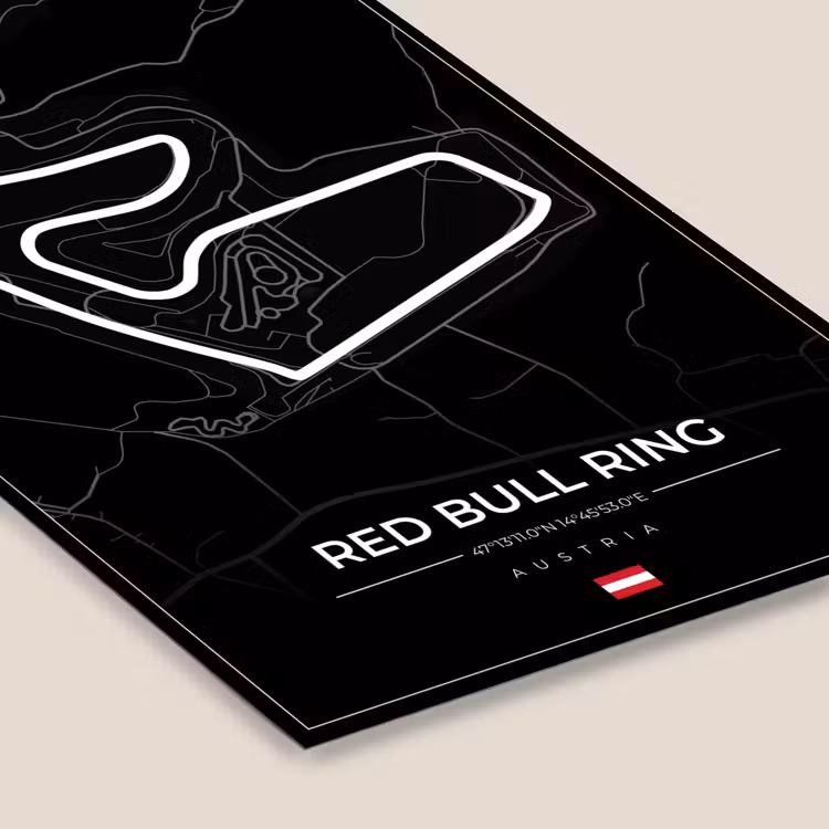 F1 - Racebaan - Red Bull Ring - Oostenrijk - Circuit - Zwart fotolijst zwart zonder passe partout klein -zsfeer6