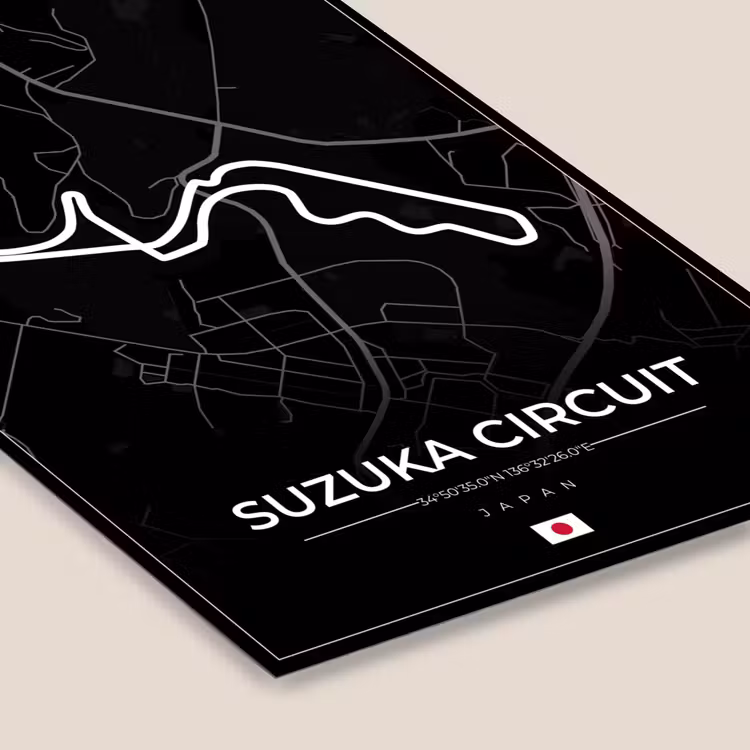 F1 - Racing - Japan - Suzuka Circuit - Racebaan - Zwart fotolijst zwart zonder passe partout klein -zsfeer6