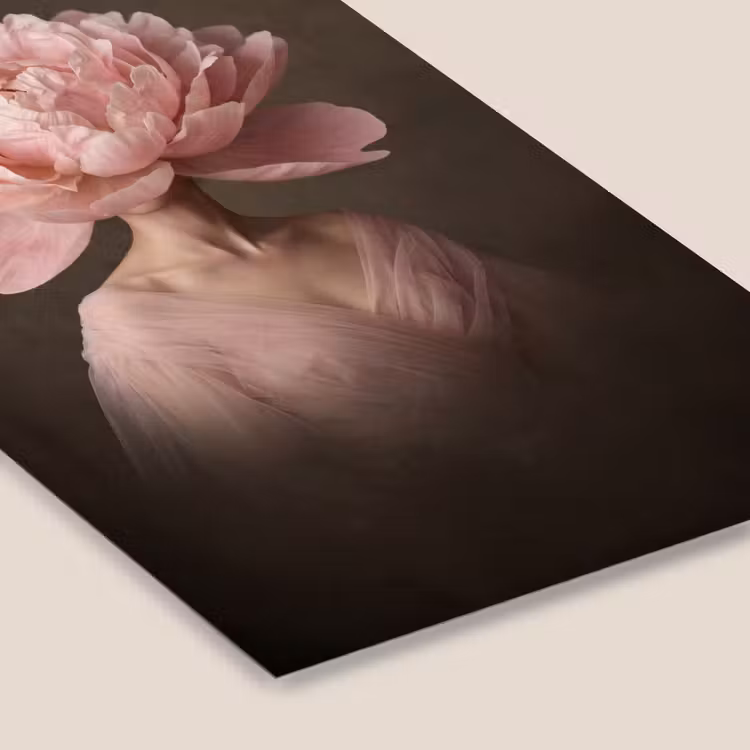 Gezicht - Roos - Roze fotolijst zwart zonder passe partout klein -zsfeer6