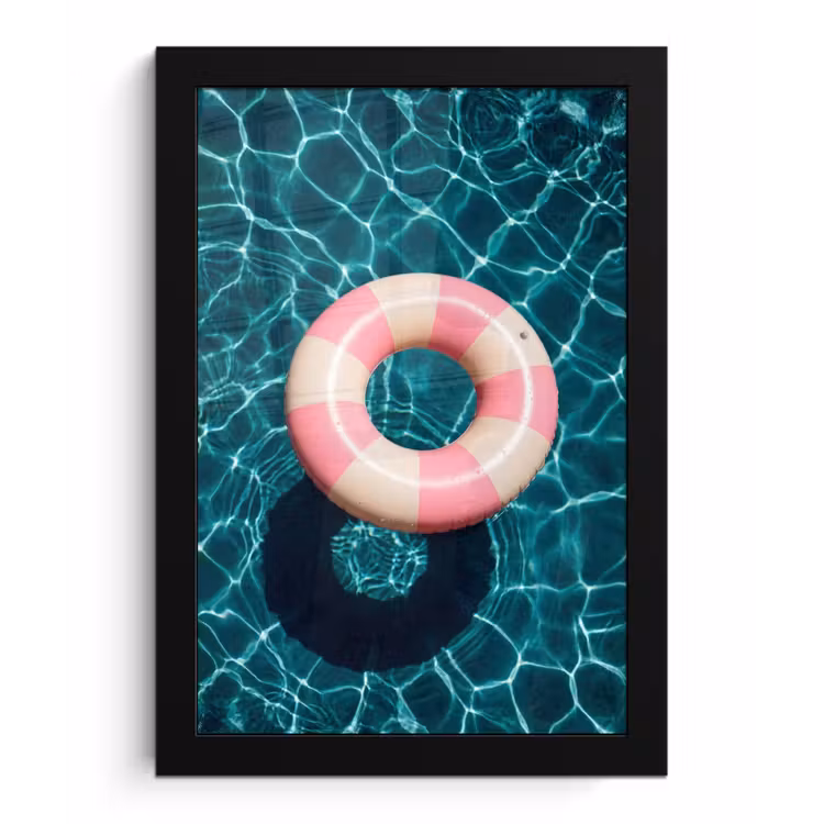 Drijvend - Zwemband - Water fotolijst zwart zonder passe partout klein -3d