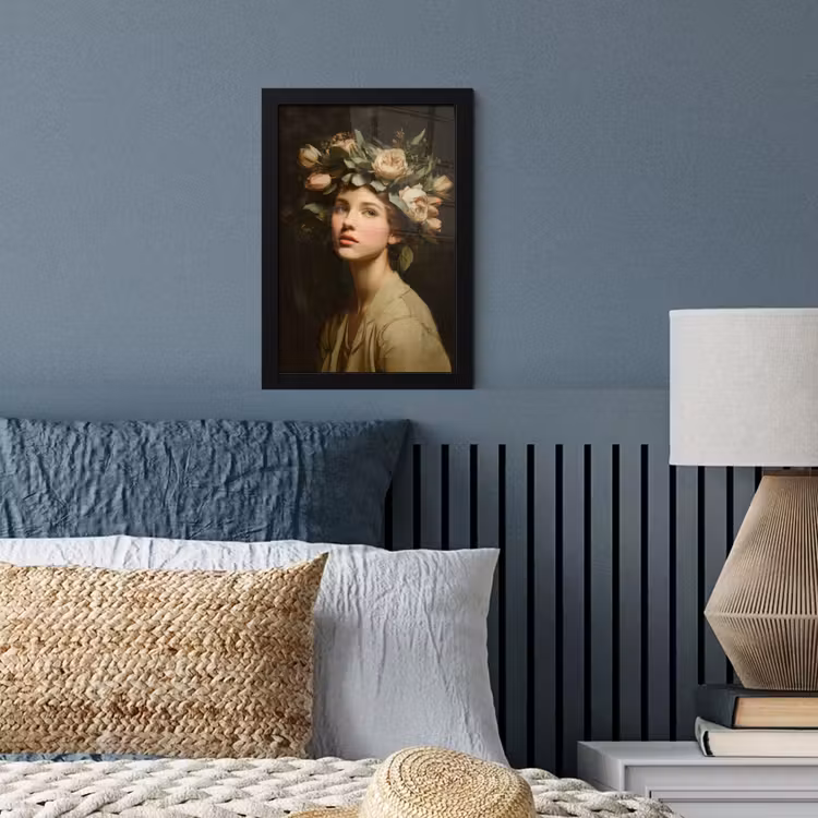 Bloemenstilte - Vrouw - Portret fotolijst zwart zonder passe partout klein -sfeer3
