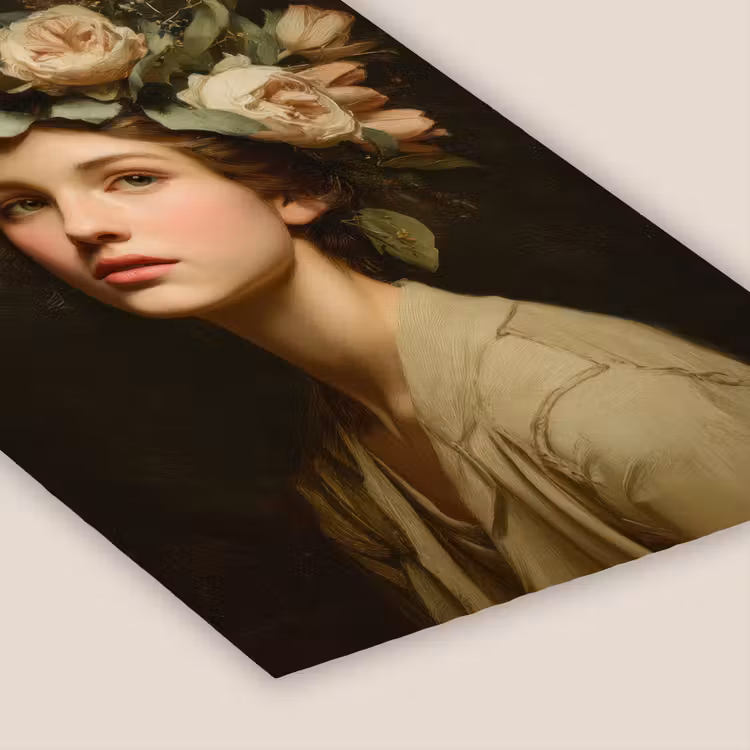Bloemenstilte - Vrouw - Portret fotolijst zwart zonder passe partout klein -zsfeer6