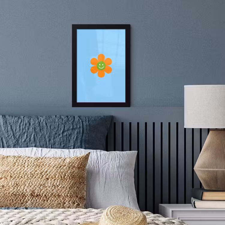 Bloem - Smiley - Kleurrijk fotolijst zwart zonder passe partout klein -sfeer3