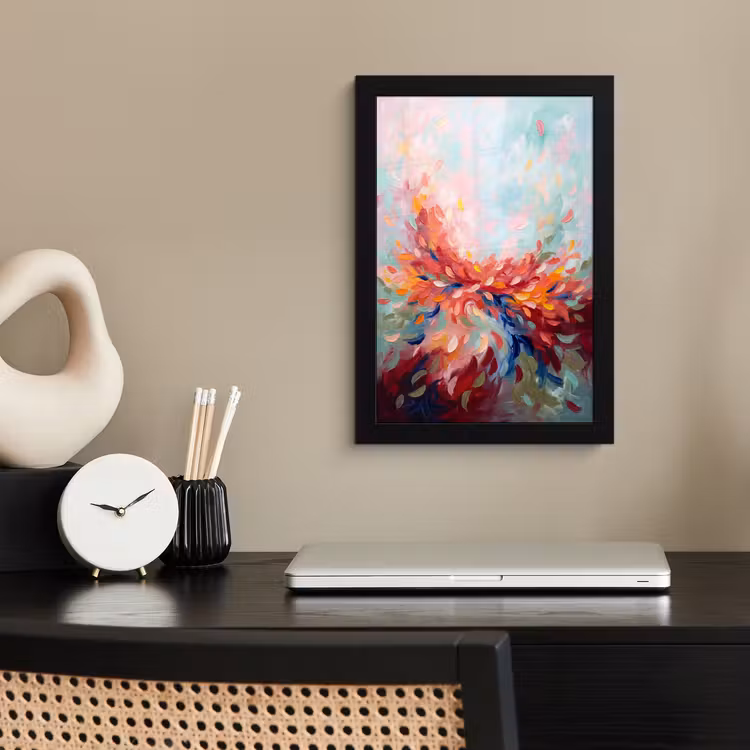Bloemen - Abstract - Kunst - Modern fotolijst zwart zonder passe partout klein -sfeer1