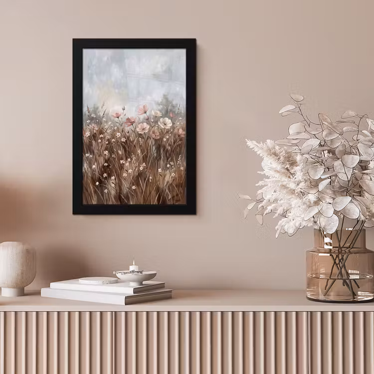 Bloemen - Botanisch - Schilderij - Pastel - Rustiek fotolijst zwart zonder passe partout klein -sfeer5