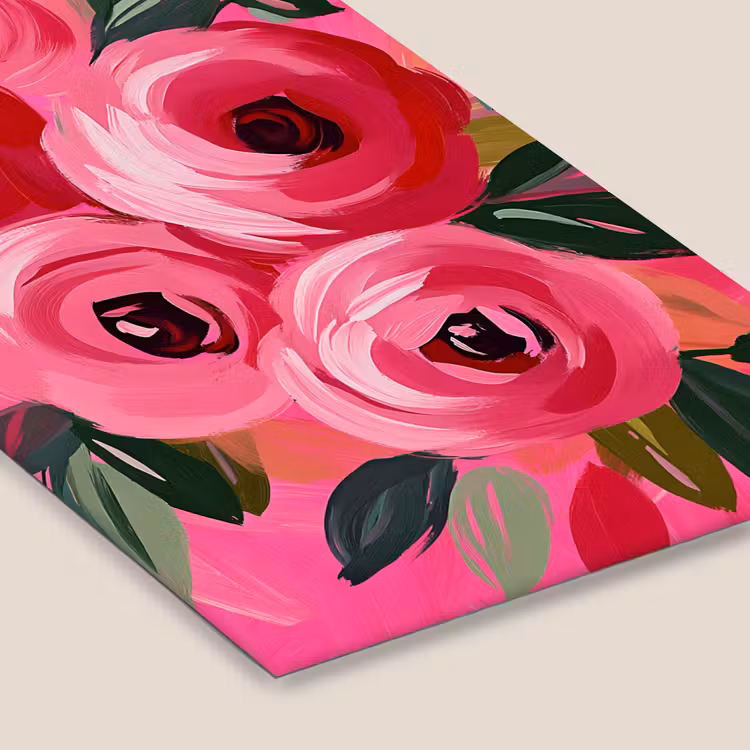 Bloemen - Verf - Roze fotolijst zwart zonder passe partout klein -zsfeer6