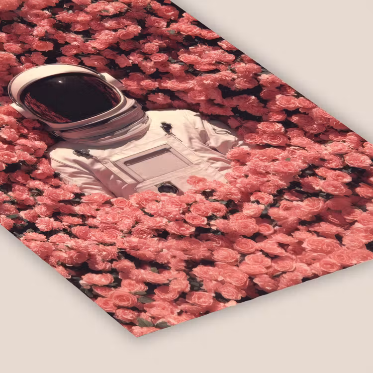 Bloemen - Roze - Astronaut fotolijst zwart zonder passe partout klein -zsfeer6