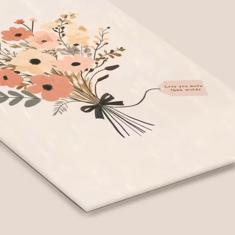 Bloemen - Quote - Beige - Lint fotolijst zwart zonder passe partout klein -zsfeer6