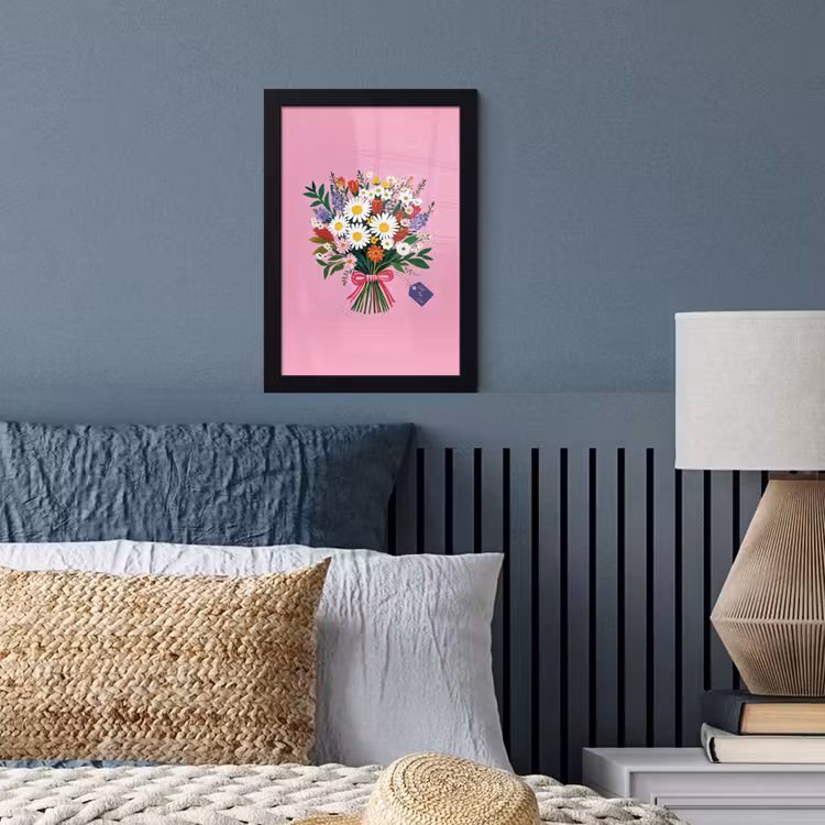 Bloemen - Quote - Kaartje - Kleurrijk fotolijst zwart zonder passe partout klein -sfeer3