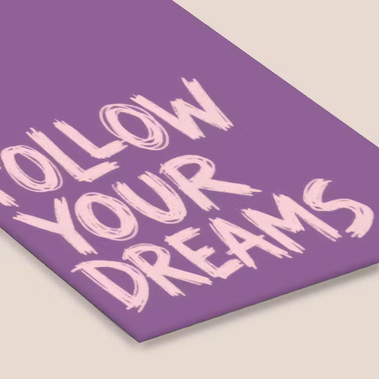 Follow your dreams - Paars - Penseeltextuur fotolijst zwart zonder passe partout klein -zsfeer6