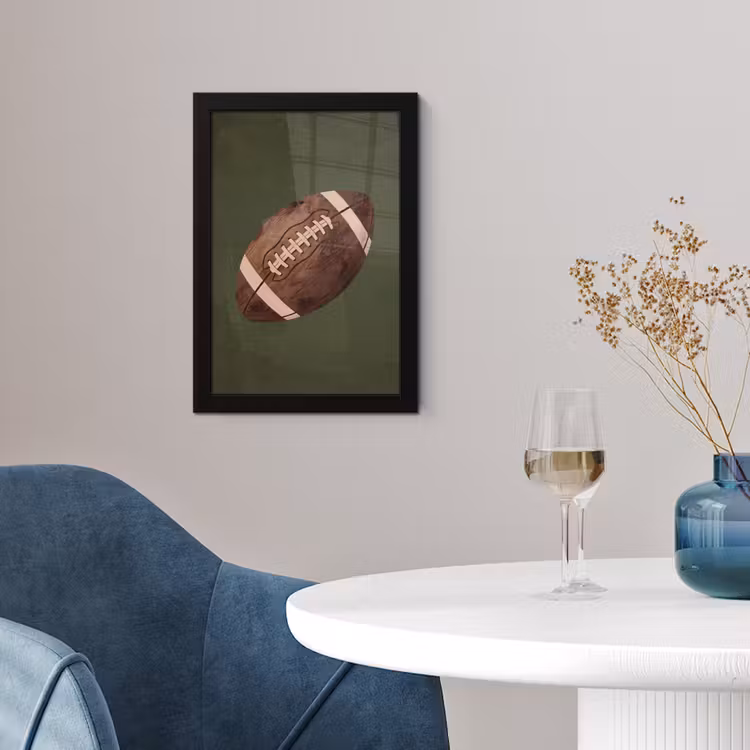 Football - Hout - Sport - Groen fotolijst zwart zonder passe partout klein -sfeer4