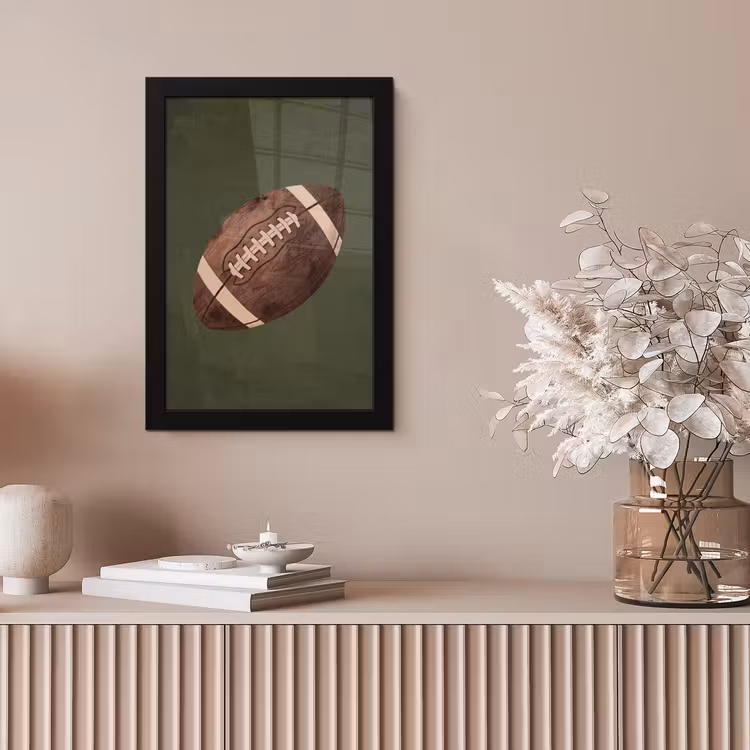 Football - Hout - Sport - Groen fotolijst zwart zonder passe partout klein -sfeer5