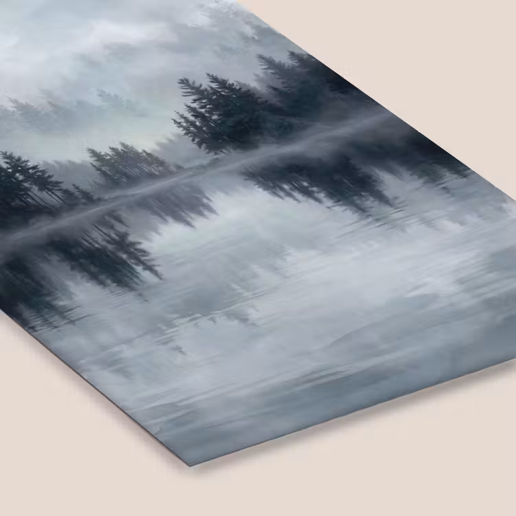 Bos - Meer - Mist - Natuur - Grijs fotolijst zwart zonder passe partout klein -zsfeer6