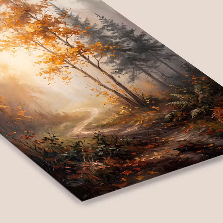 Bospad - Herfstbladeren - Natuur - Schilderachtig - Oranje fotolijst zwart zonder passe partout klein -zsfeer6