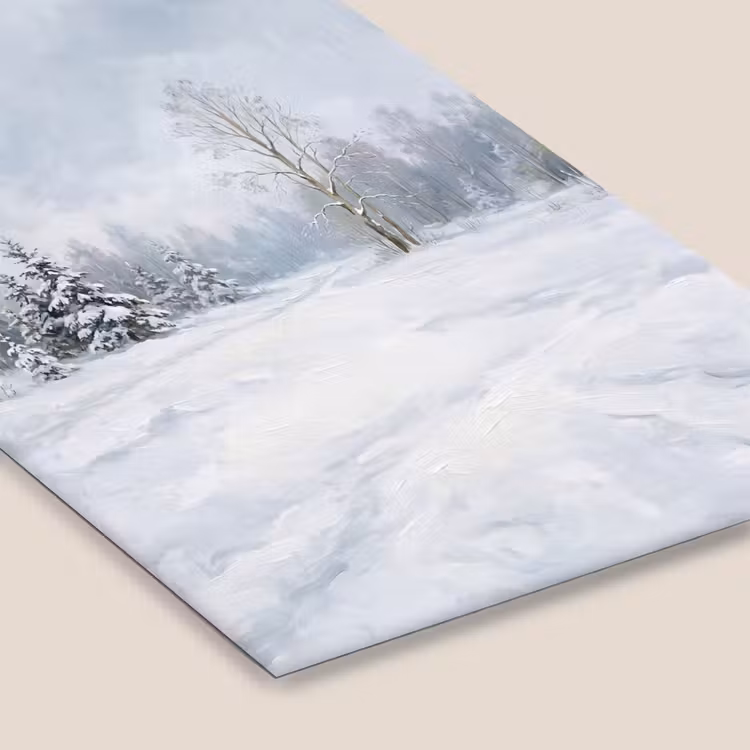 Bospad - Dennen - Sneeuw - Winter - Rustgevend fotolijst zwart zonder passe partout klein -zsfeer6
