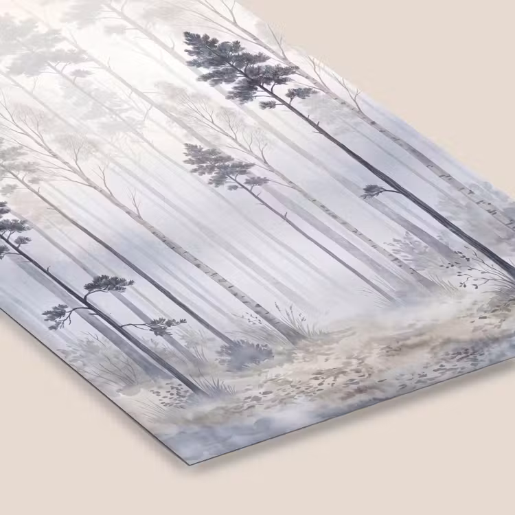 Bos - Bomen - Mist - Natuur - Illustratie - Grijs fotolijst zwart zonder passe partout klein -zsfeer6
